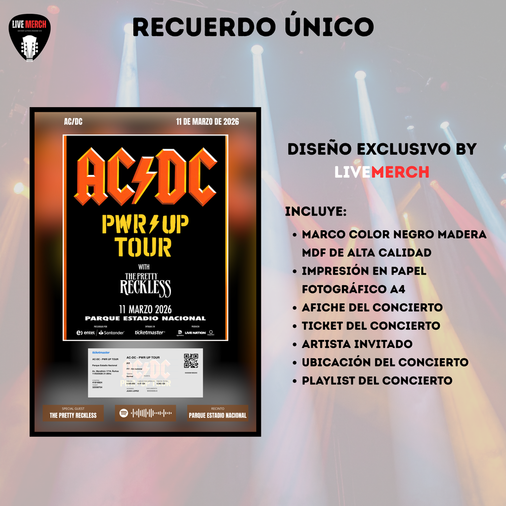 Cuadro Decorativo Concierto ACDC Power Up 2026