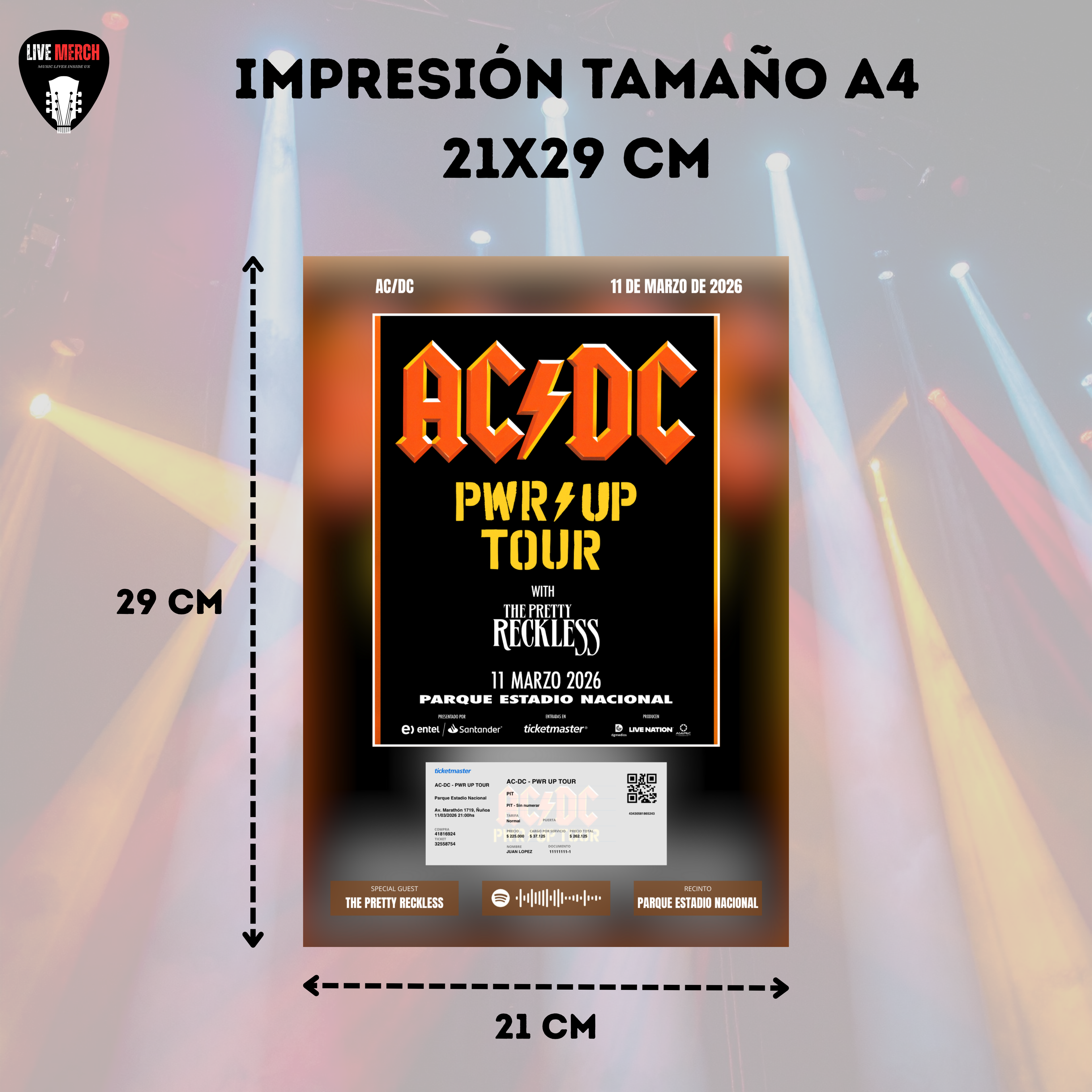 Cuadro Decorativo Concierto ACDC Power Up 2026