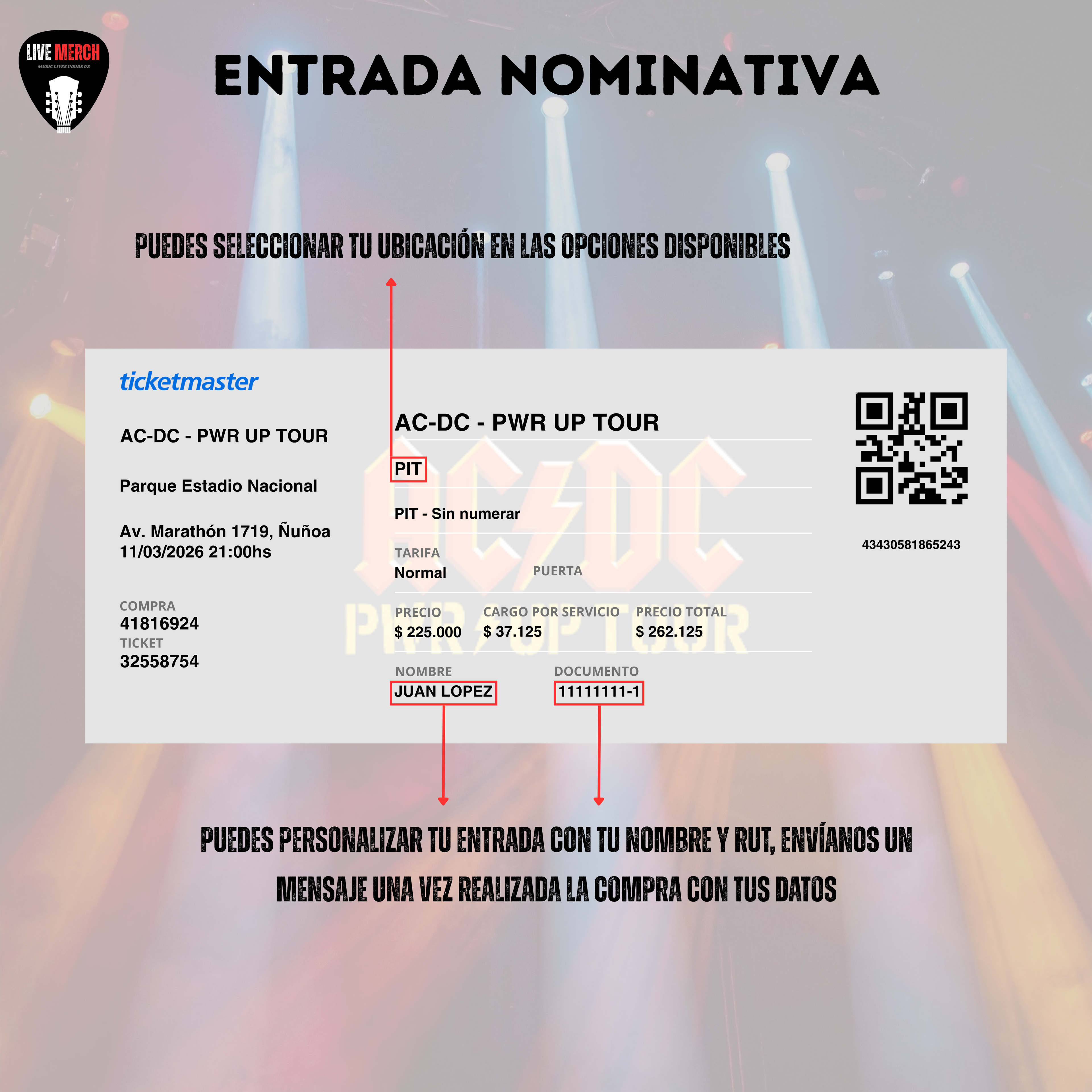 Cuadro Decorativo Concierto ACDC Power Up 2026