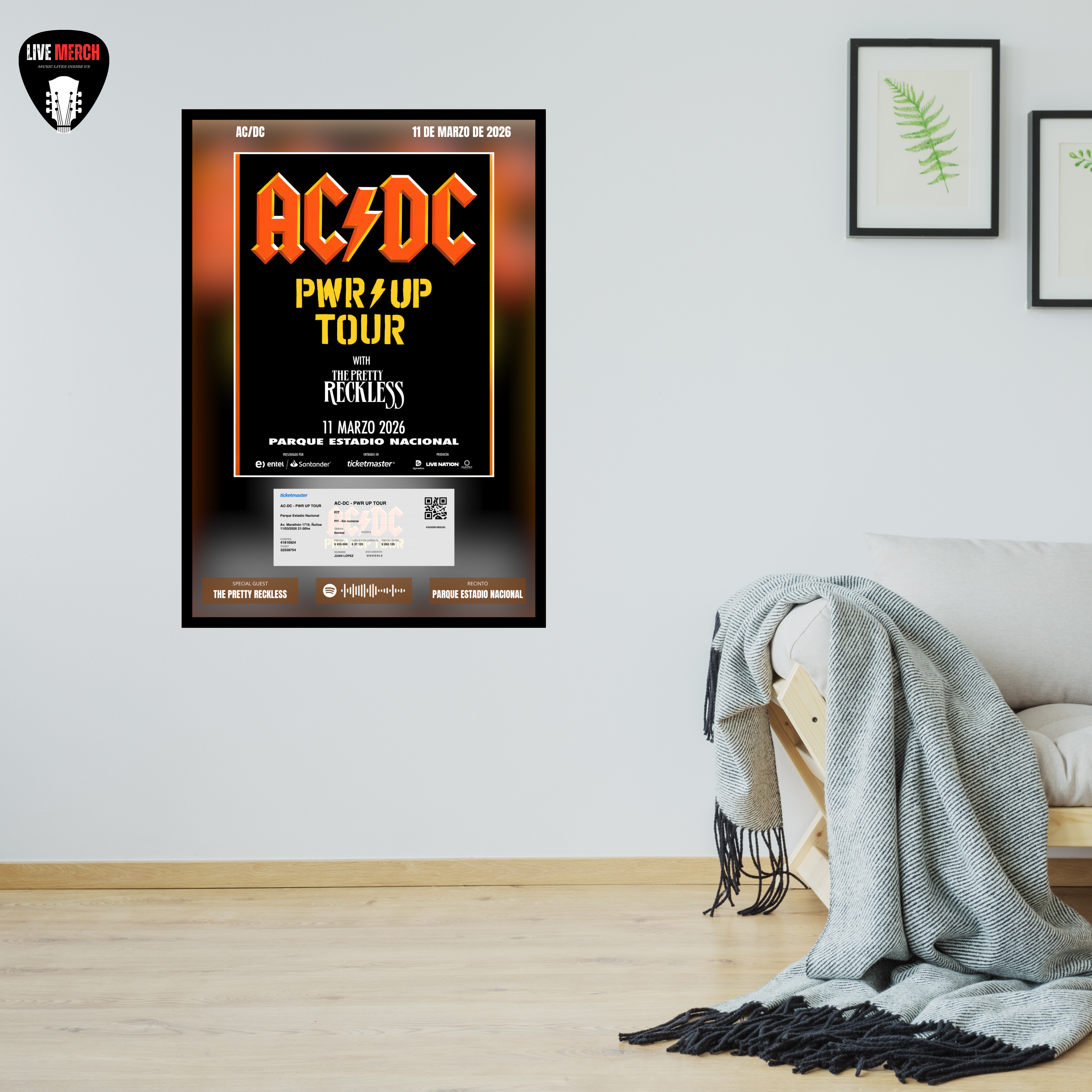 Cuadro Decorativo Concierto ACDC Power Up 2026