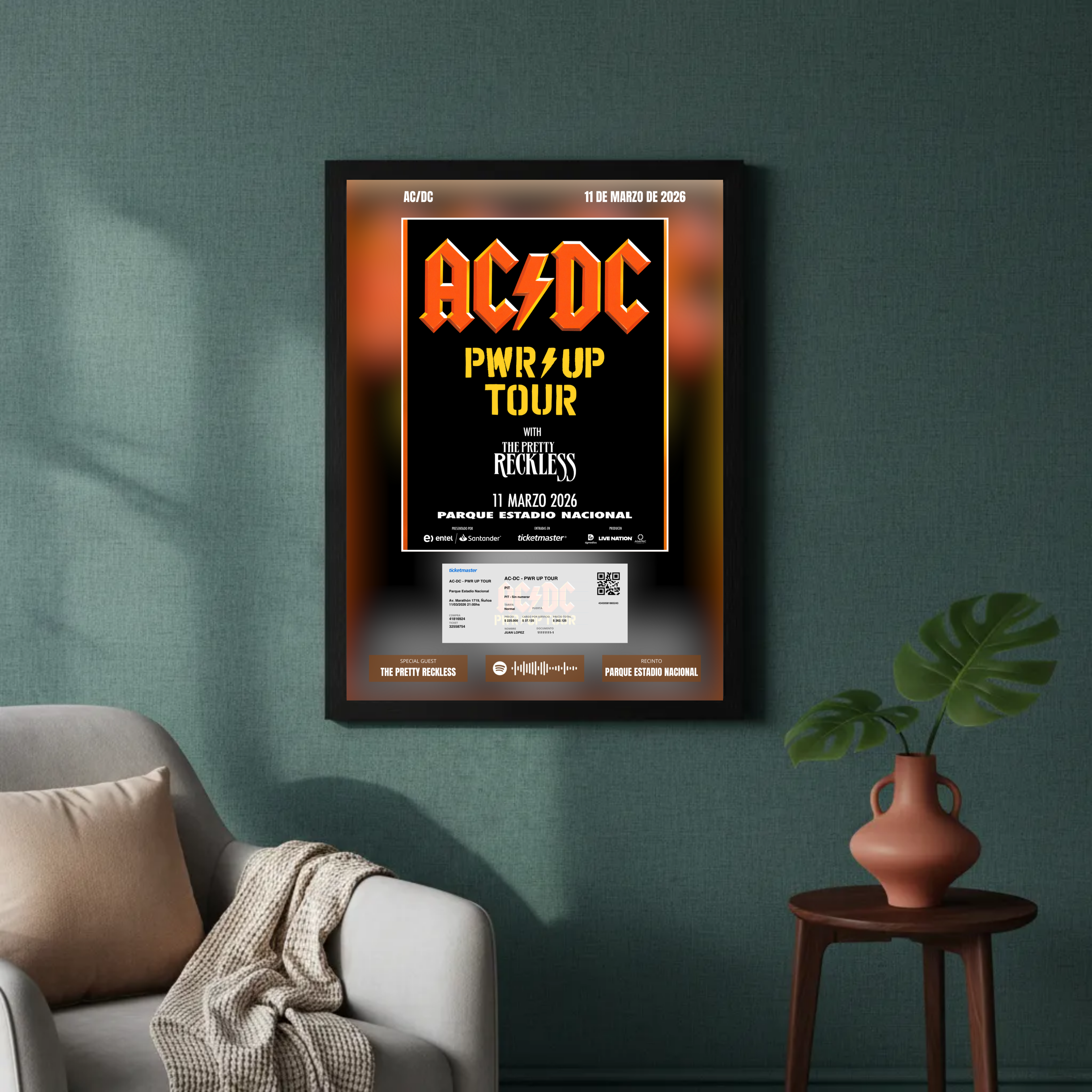 Cuadro Decorativo Concierto ACDC Power Up 2026