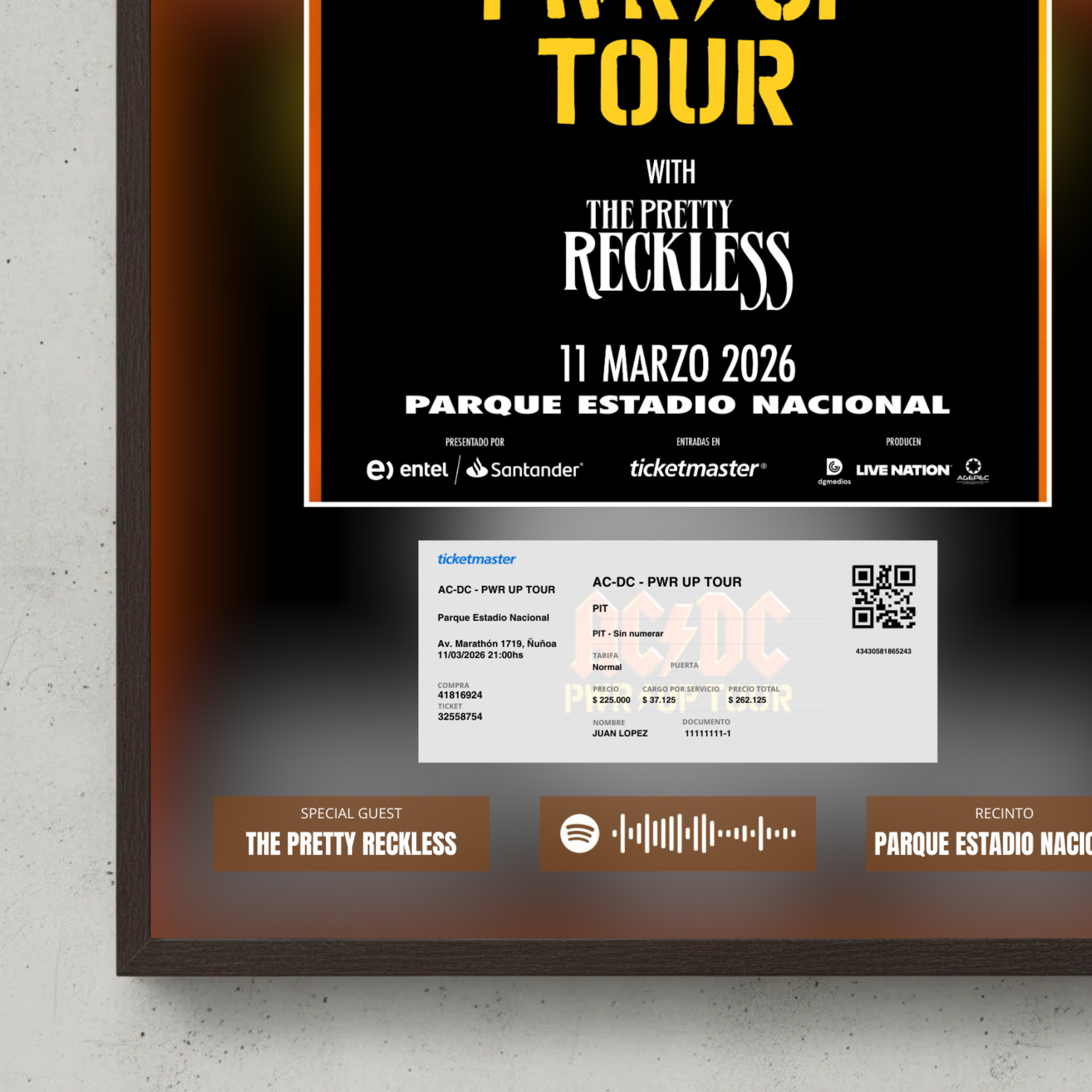 Cuadro Decorativo Concierto ACDC Power Up 2026